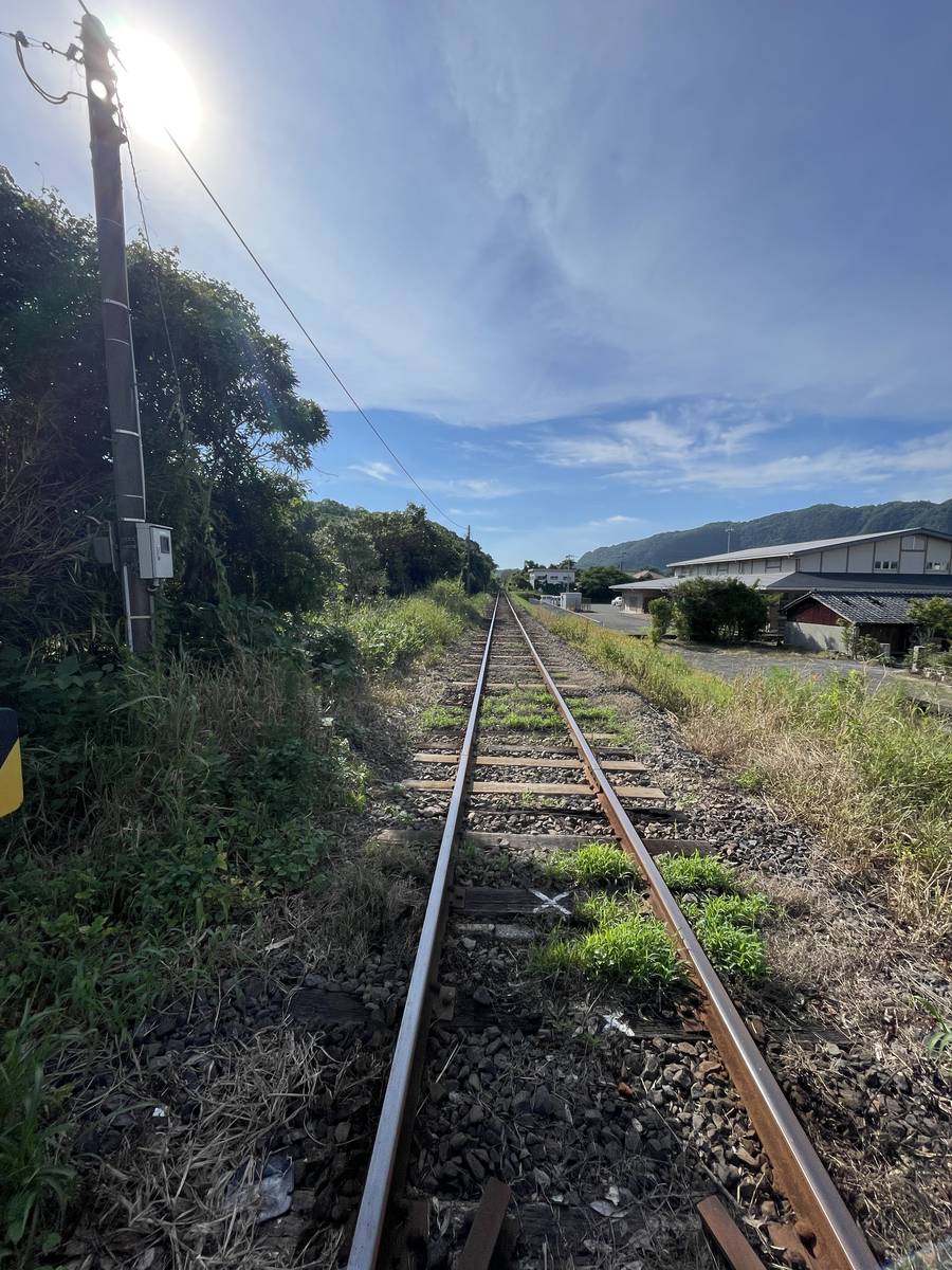 指宿枕崎線の単線の線路